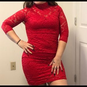 Red Lace Bodycon